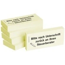 Abbildung von BIZSTIX® Business Haftnotizen &quot;Bitte nach Unterschrift zurück an Ihren Steuerberater&quot; (5 Stk.)