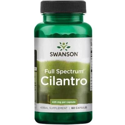 Abbildung von Swanson, Full Spectrum Cilantro (Koriander), 425mg, aus Coriandrum sativum, Hochdosiert, 60 Kapseln, Laborgeprüft, Sojafrei, Glutenfrei, Ohne Gentechnik