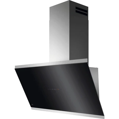 Abbildung von AEG Dunstabzugshaube Serie 7000 mit SilenceTech 90cm kopffreie Wandhaube Glas Ab und Umluft max. 760 m3/h im Abluftbetrieb 67 dB(A) Lüftenfunktion Edelstahl GV77D91SL