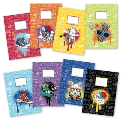 Abbildung von Papierdrachen 8 hochwertige Heftumschläge aus Papier für Kinder A4 Motiv Graffiti Heftschoner ideal die Schule Heftumschlag 250g/m² Set Nummer 18