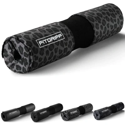 Abbildung von Fitgriff® Langhantel Polster, Hip Thrust Pad mit Klettverschluss Hantel Nackenpolster Polsterung für Squats, Booty Training, Gym (Leopard)