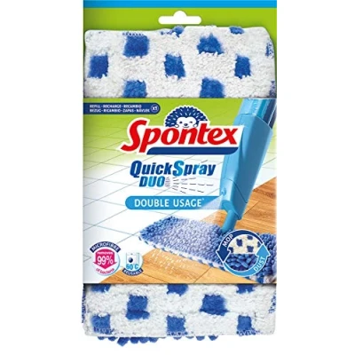 Abbildung von Spontex Quick Spray Duo Mikrofaser Ersatzbezüge, ideal für trockene und feuchte Bodenreinigung, 1 x 2er Set