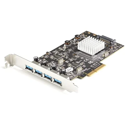 Abbildung von StarTech.com 4 Port USB PCIe Adapter 10 Gbit/s 3.2 Gen 2 Typ A PCI Express Erweiterungskarte mit Controllern 4X Schnittstellenkarte Windows/Mac/Linux (PEXUSB314A2V2)