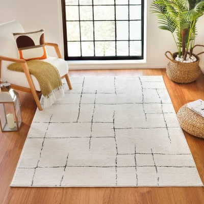 Abbildung von Livabliss Kalix Wohnzimmer Teppich modern Abstrakt Design in Marmor Optik für 160x213 cm, Esszimmer, Schlafzimmer groß, weicher Kurzflor Grau, Schwarz, Creme