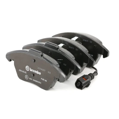 Abbildung von BREMBO P 85 146 Bremsbelagsatz inkl. Verschleißwarnkontakt mit Kolbenclip ohne Zubehör VOLKSWAGEN: Touran I, Passat B7 Variant, B6 Saloon