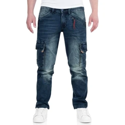 Abbildung von Timezone BenTZ Ben Herrenhose Cargohose Jeanshose lässig modern (W40/L34, Light royal wash)