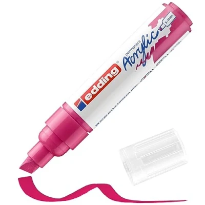 Abbildung von edding 5000 Acrylmarker breit pink 1 Acrylstift wasserfest breite Keilspitze 5 10 mm Acryl Farben zum Malen auf Leinwand, Malpapier und Holz Acrylstifte für Steine