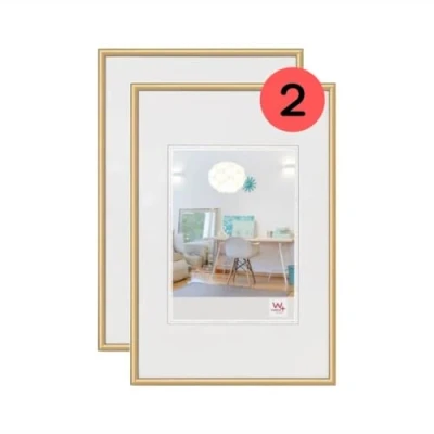 Abbildung von walther design Bilderrahmen gold 40 x 50 cm Doppelpack, New Lifestyle Kunststoffrahmen KV050GD