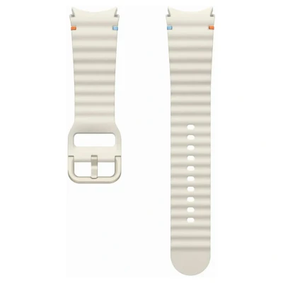 Abbildung von Original Watch7 Sportarmband für die Galaxy Watch 4 / 5 6 7 20 mm M/L Creme Armband Silikon Samsung Sport Band Beige