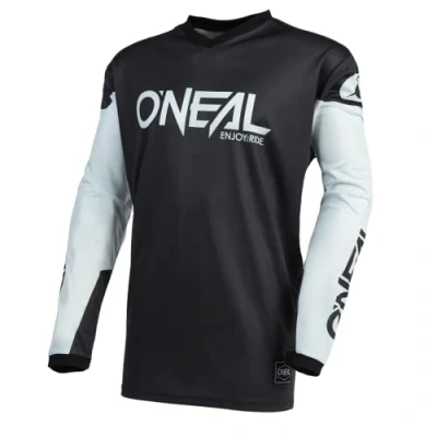 Abbildung von O&#039;NEAL Motocross Trikot Enduro MX Atmungsaktives Material, gepolsterter Ellenbogenschutz, Passform für maximale Bewegungsfreiheit Element Jersey Threat Erwachsene Schwarz Weiß Größe L