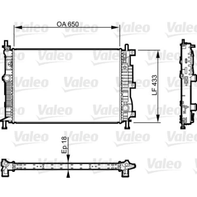 Abbildung von VALEO 735555 Kühler, Motorkühlung Aluminium 650 433 18 Kühlrippen mechanisch gefügt PEUGEOT: Expert III Van, CITROËN: C5 Aircross kfzteile, mister