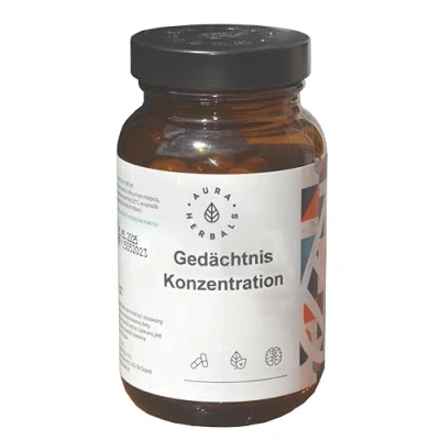 Abbildung von Memo, Konzentration, Gehirn brain booster, 60 Kapseln, Ginkgo, Gotu Kola, Grünen Tee Extrakte für Nervensystem, Belastbarkeit, Gehirndurchblutung Leistung konzentrations tabletten