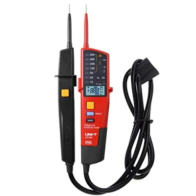 Abbildung von Spannungstester und Durchgangsprüfer, UNI T UT18C Multifunktion Wasserdichte Digital Voltage Meter Voltmeter Spannung Tester 12V 690V AC/DC Automatische Reichweite LCD Anzeigen
