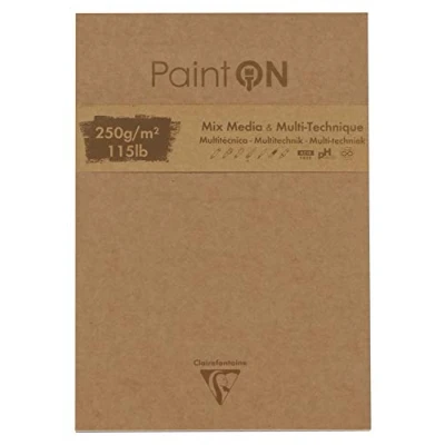 Abbildung von Clairefontaine 975173C Block Paint&#039;On (50 Blatt, kopfseitig geleimt, 250g, 17,6 x 25cm) 1 Stück farbig sortiert