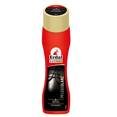 Abbildung von 75ml Erdal Express Schuhpflege Pflegeglanz mit Mandelöl schwarz, pflegt, schützt und frischt die Farbe auf, 1er Pack (1x 75ml) (Schwarz), Bienenwachs