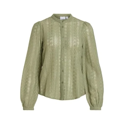 Abbildung von VILA Vichikka Lsnoos Hemdbluse, Damen, Größe: XS, Oil green