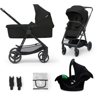 Abbildung von Kinderkraft 3 i 1 NEWLY Kombikinderwagen Travelsystem, Classic Black, Kinderwagen, 2 in