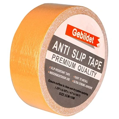 Abbildung von Gebildet Premium Qualität Antirutsch Klebeband 10m x 5cm, Antislip selbstklebend Band, Grip Tape Sicherheitsband fur Treppen/Schritte (Gelb)