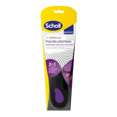 Abbildung von Scholl In Balance Fußbett zur Schmerzlinderung, Plantarfasziitis, Einlegesohlen mit verstärktem Fußgewölbe und Fersenstütze Größe L (42,5 45), 1 Paar, Damen Herren