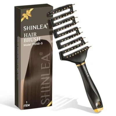 Abbildung von Haarbürste,SHINLEA Haarbürste Ohne Ziepen für Herren, Damen und Kinder，Sind Dickes Haar Lange &amp; Curle Geeignet, Wet Detangler Bürste All Types