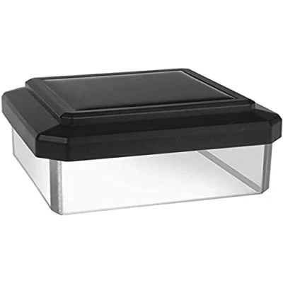 Abbildung von Green Blue LED Solarlampe für Zaunpfähle Gartenlicht mit Dämmerungssensor Warmweiß 4000K Inklusive Akku Kompakte Größe (60x60 mm)