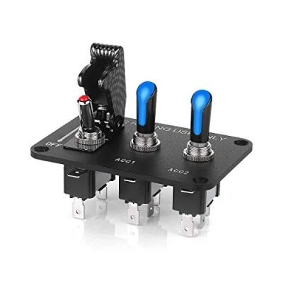 Abbildung von Jtron Auto Schalttafel 12v 20a Kippschalter Ein Aus 3 positionen Blau LED für den Rennsport Schnellabdeckungsschalter Boots Wohnmobile