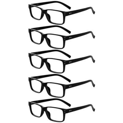 Abbildung von Eyekepper 5er pack Federscharniere Vintage Herren Lesebrille in Schwarz