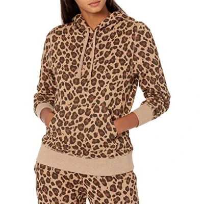 Abbildung von Amazon Essentials Damen Fleece Kapuzenpullover (in Übergröße erhältlich), Kamelbraun Leopardenmuster, XL