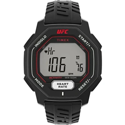 Abbildung von Timex UFC Performance Spark 46mm Herren Armbanduhr aus schwarzem Kunstharz TW2V83800