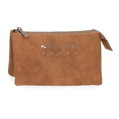 Abbildung von Pepe Jeans Holly Geldbörse mit DREI Fächern, braun, 17,5 x 9,5 2 cm, Kunstleder, Talla única, one Size, Fächern