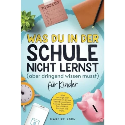 Abbildung von Was Du in der Schule nicht lernst (aber dringend wissen musst) für Kinder: Alles wichtige über gesunde Ernährung, Selbstbewusstsein, mentale Gesundheut, Social Media, Finanzen und mehr.