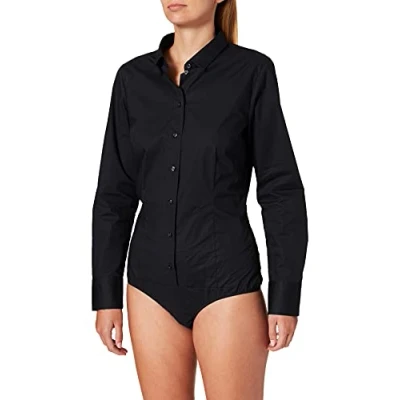 Abbildung von Seidensticker Komfortable Slim Hemdbluse, Damen, Größe: 32, Schwarz
