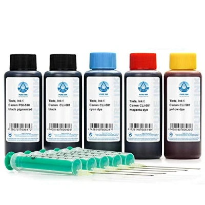 Abbildung von Octopus 5X 100 ml Pure Ink Druckertinte kompatibel für Canon PGI 580, CLI 581 Tintenpatronen Pixma TR 7520, 7550, 8520, 8550, TS 6120, 6127, 6150, 6151 (kein OEM)