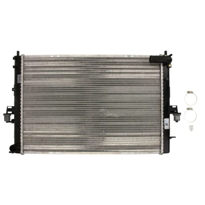 Abbildung von NRF EASY FIT 55319 Kühler, Motorkühlung Aluminium 648 445 34 mit Anbauteilen Kühlrippen gelötet