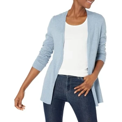 Abbildung von Amazon Essentials Damen Leichte Strickjacke, Vorne Offen (Erhältlich In Übergröße), Indigoblau Meliert, S