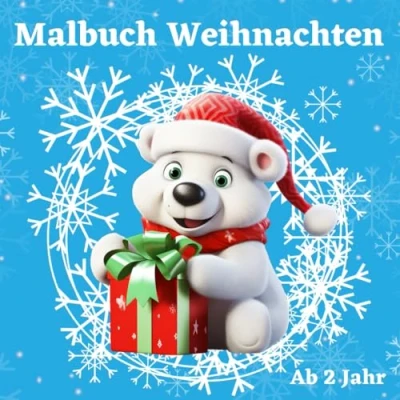 Abbildung von Malbuch Weihnachten ab 2 Jahren: Ausmalbuch für Mädchen und Jungen Weihnachtsmalbuch Kinder mit 50 Süße Motiven zum Kritzeln Ausmalen Kritzelbuch Kleinkinder