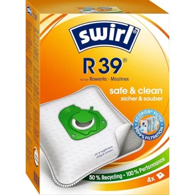 Abbildung von Swirl R 39 EcoPor Staubsaugerbeutel für Rowenta, Moulinex, 4 Beutel, Natur
