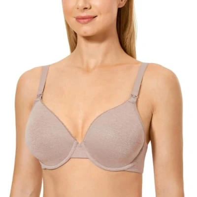 Abbildung von Gratlin Damen Still BH mit Bügel Gepolstert Schwangerschafts BHS Stütz Umstands Komfort Vollschalen Cups Cameo Heather 90D