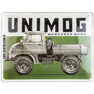 Abbildung von Nostalgic Art Retro Blechschild, 30 x 40 cm, Daimler Truck Unimog Vintage Geschenk Idee für Trucker, aus Metall, Design