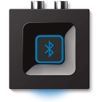 Abbildung von Logitech Kabelloser Bluetooth Audio Empfänger, Multipoint Bluetooth, 3.5 mm &amp; Cinch Eingang, Pairing Taste, 15 m Reichweite, UK Stecker, PC/Mac/Tablet/Handy/AV Receiver/Stereoanlage Schwarz, 1 Stück