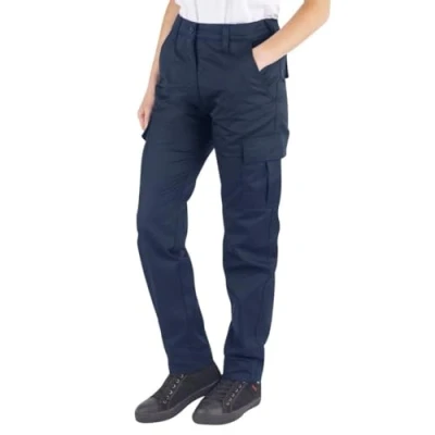 Abbildung von Lee Cooper LCLPNT241 Pflegeleichte Multi Pocket Hose für Damen Classic Cargo Safety at Work, Marineblau, 36W / 30L