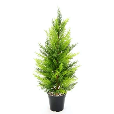 Abbildung von Künstliche Zypresse im Topf 65cm Thuja Lebensbaum Kunstpflanze Pflanzen Dekopflanze immergrün Kunstbaum Baum Dekobaum Topfpflanze Nadelbaum Terrassendeko Koniferen Hochzeit Deko Spalier Zierbaum