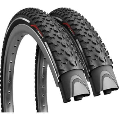 Abbildung von Fincci MTB Reifen 27,5 Paar Reflektierend Fahrrad 27.5 x 2.10 Zoll 54 584, Mantel Oncamp für Rennrad, Mountainbike, E Bike, Schmutz Offroad 2er Pack FaltReifen