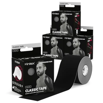 Abbildung von Kintex 4 Rollen Kinesiologie Tape Classic, 5 cm x m, hautfreundliches &amp; wasserfestes Tape, Physio für Sport Physiotherapie