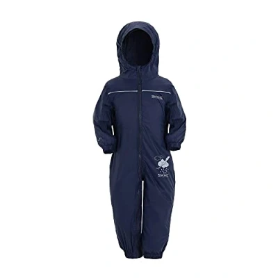 Abbildung von Regatta Puddle IV, Kinder Wasserdichter Ganzanzug, Blau (Navy Blue), 3 4 Jahre (104 EU)