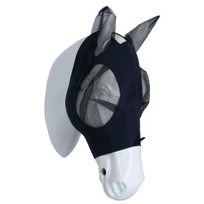 Abbildung von Weatherbeeta Fliegenmaske Deluxe Stretch Bug mit Ohren Navy/Schwarz Warmblut