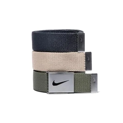 Abbildung von Nike SG Herren Schnalle mit drei austauschbaren Gürtelriemen, Schwarz/Cargo Khaki/Khaki