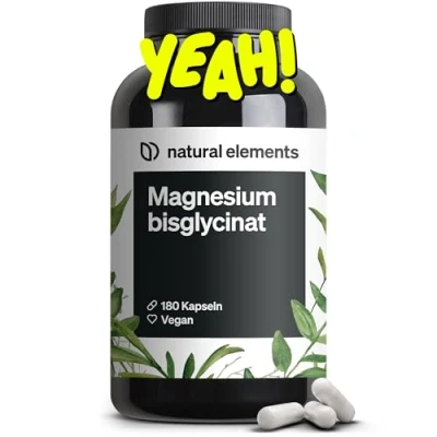 Abbildung von Magnesiumbisglycinat Premium: Chelatiertes Magnesium 180 Kapseln 300mg elementares pro Tagesdosis Laborgeprüft, vegan, hochdosiert