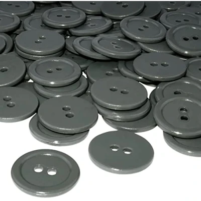 Abbildung von AERZETIX C56430 50 Nähknöpfe rund Ø20x2.2 mm mit 2 Löchern 32L L32 Farbe dunkelgrau aus kunststoff Öffnungsdurchmesser kurzwaren bekleidung mode