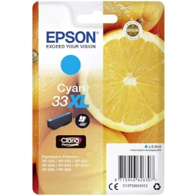 Abbildung von Epson Claria Premium 33 Cartucho de tinta cian XL 8,9 ml válido para los modelos Expression XP 540, 630, 645, 830, 900 y otros